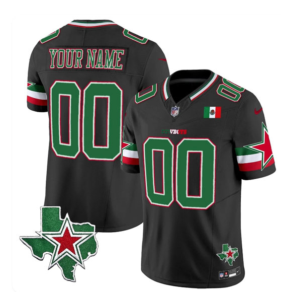 Men's Dallas Cowboys Active Player Custom Black 2025 F.U.S.E. Mexico Vapor Limited Stitched Football Jersey